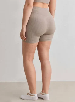 Aim'n Sykkelshortser Black Ribbed Midi Biker Shorts