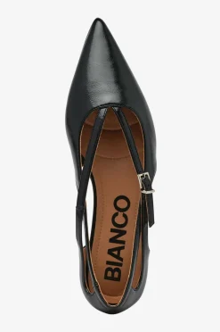 Bianco Ballerinasko Biabari Cut Out Pointy Flat Faux Leather