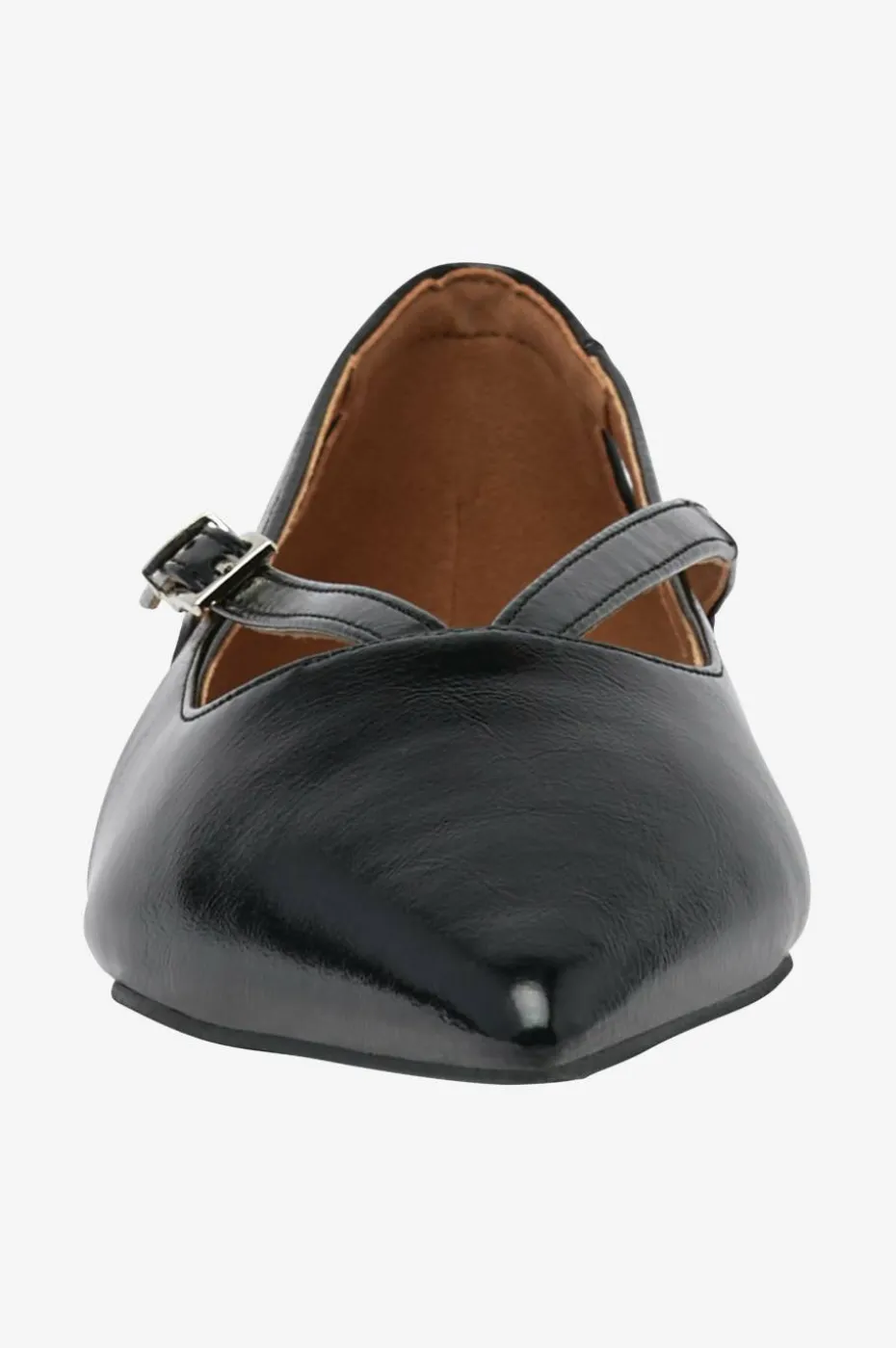 Bianco Ballerinasko Biabari Cut Out Pointy Flat Faux Leather