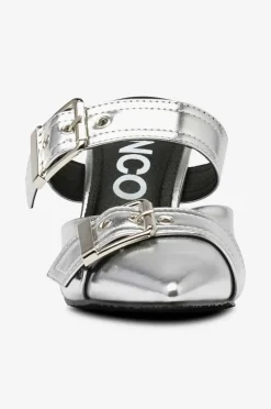 Bianco Sandaletter biaGlam Mule Double Buckle Metallic PU