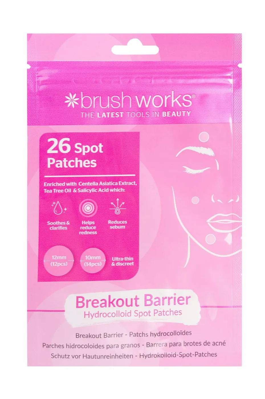 Brushworks Breakout Barrier Hydrocolloid Spot Patches - 26 Pieces