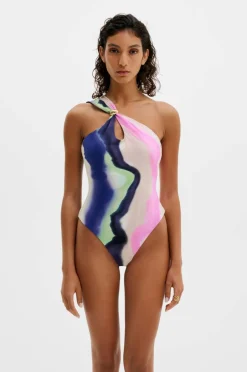 By Malina Badedrakt Lonita Gold Embellished Multiway Swimsuit