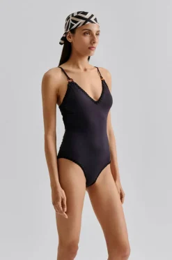 By Malina Badedrakt Nila V-neck Crochet Trimmed