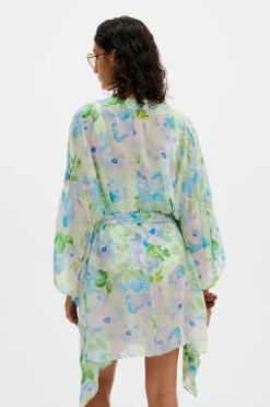 By Malina Kaftan Ace Tie Front Mini Kaftan