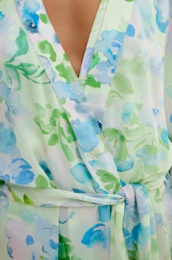 By Malina Kaftan Ace Tie Front Mini Kaftan