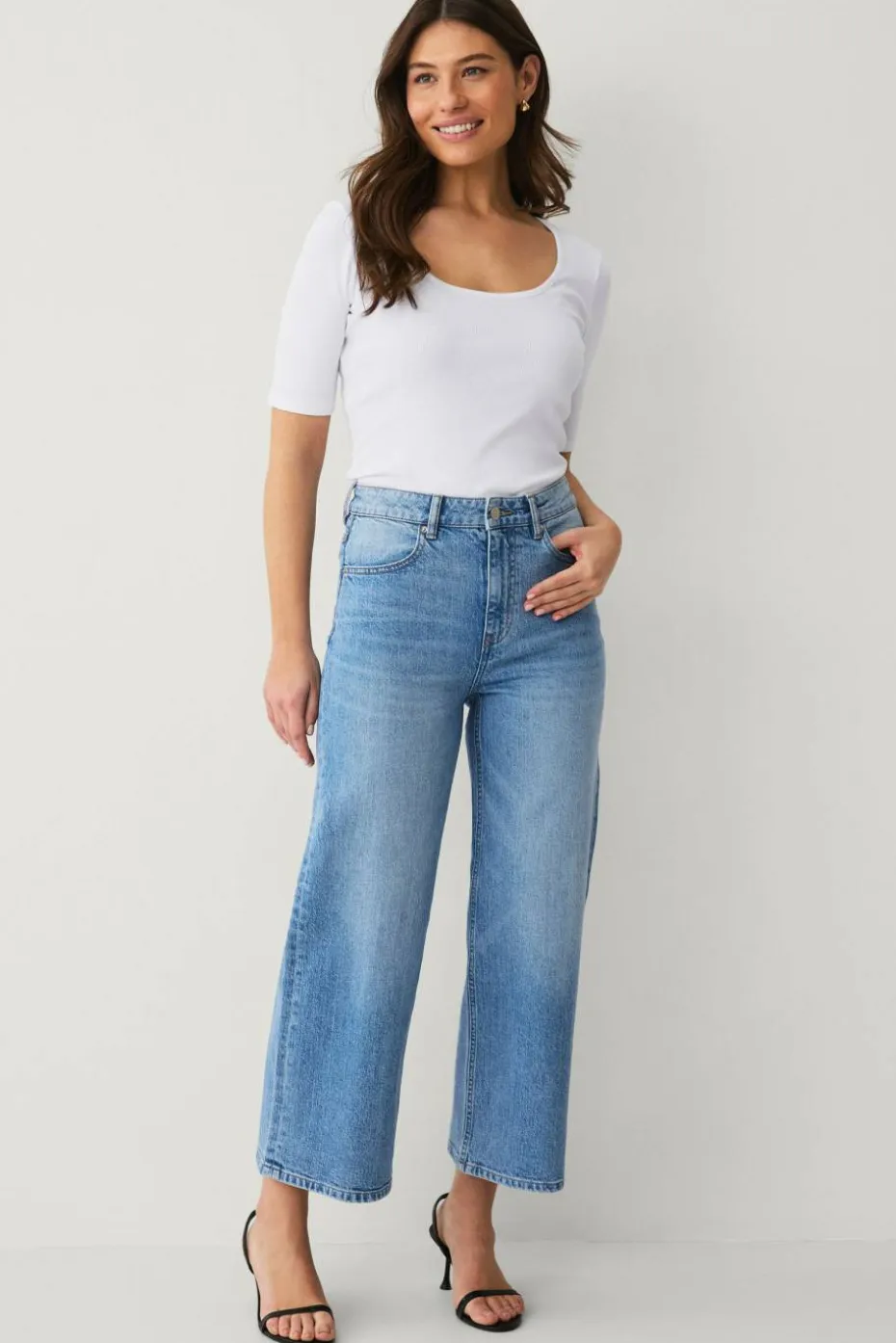 Ellos Collection Avkortede jeans med brede bein