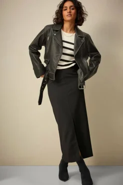 Ellos Collection Biker jakke i skinn Premium