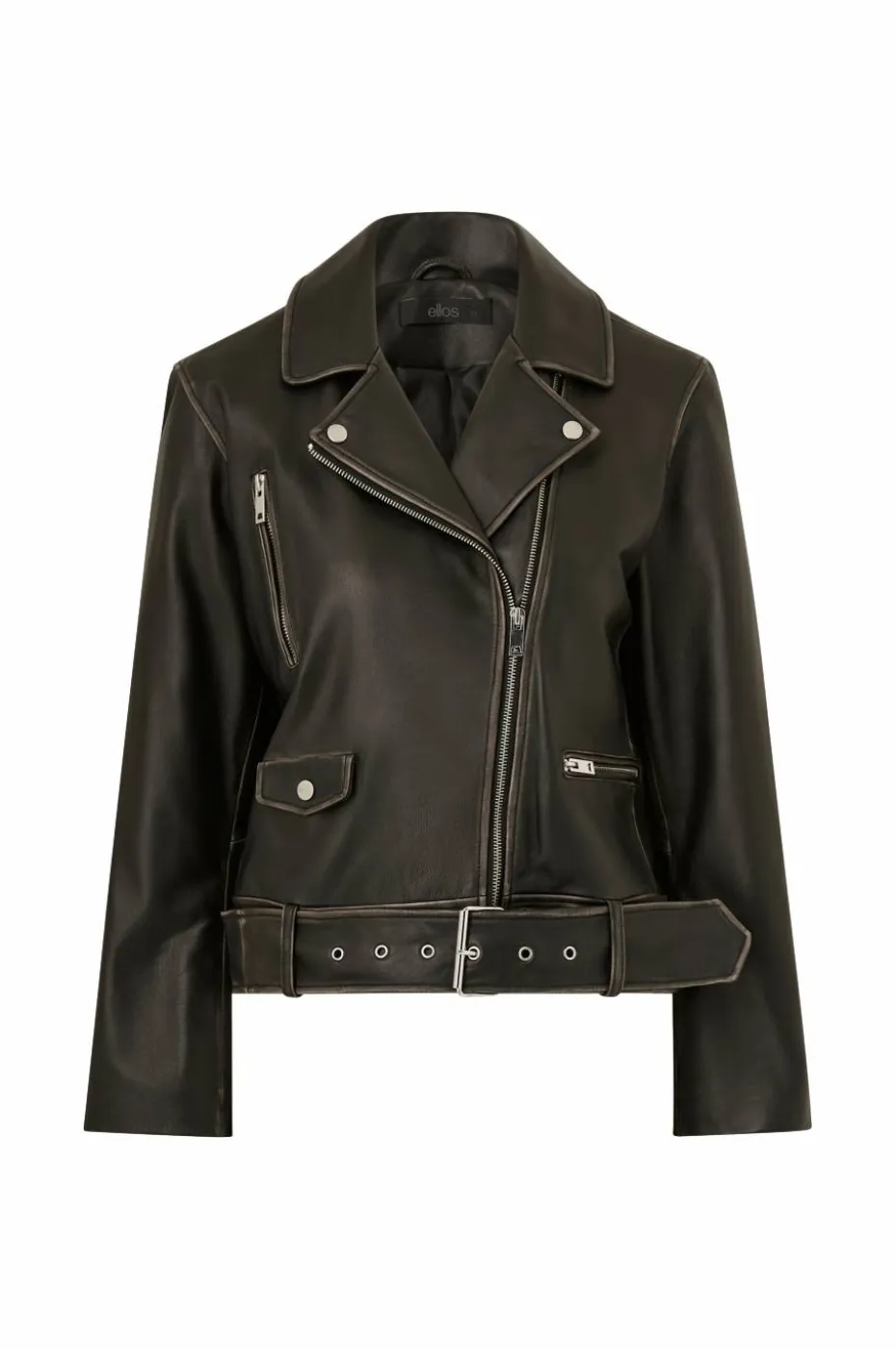 Ellos Collection Biker jakke i skinn Premium