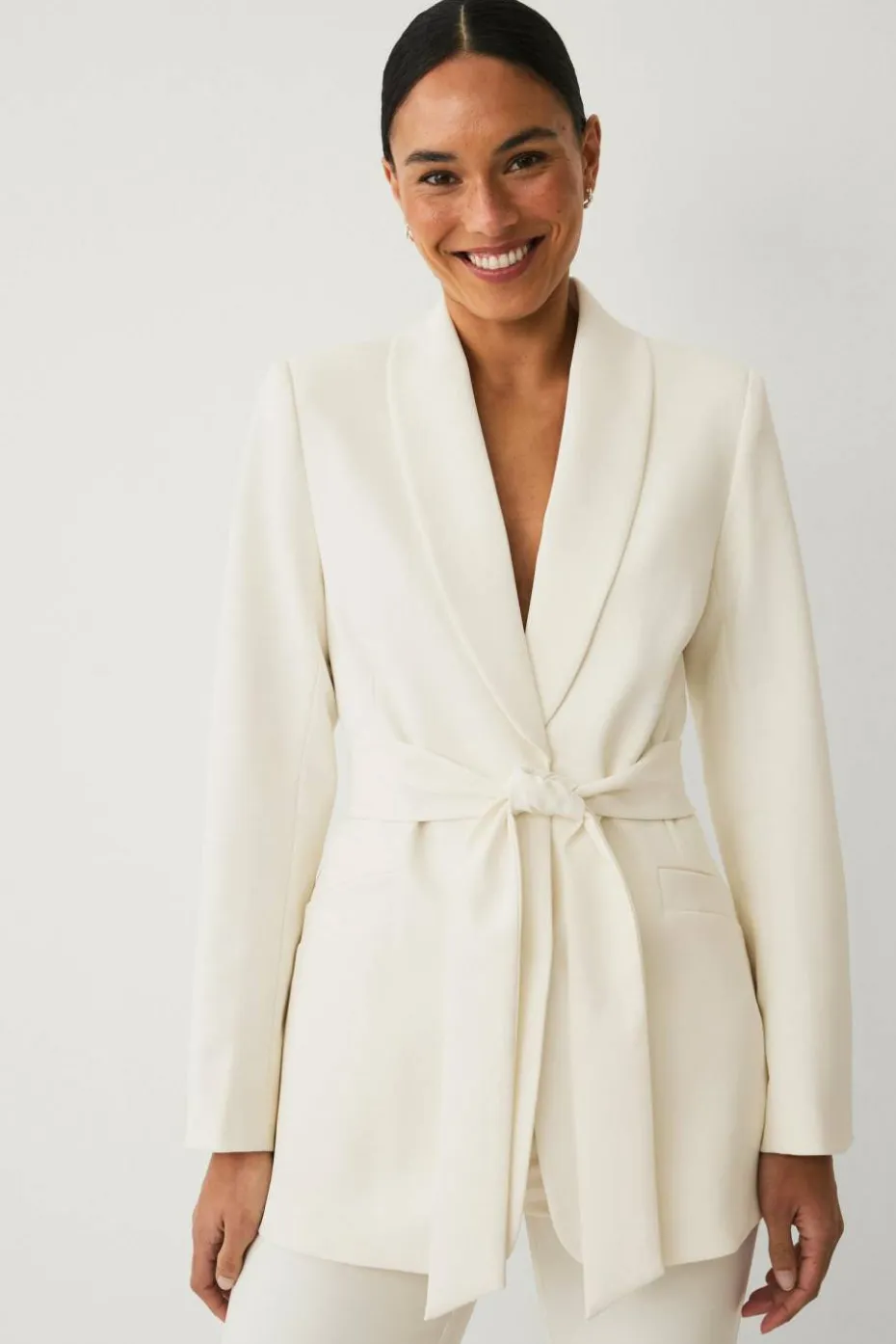 Ellos Collection Blazer med slips og sjalkrage