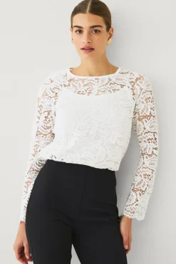 Ellos Collection Blondebluse med lange ermer