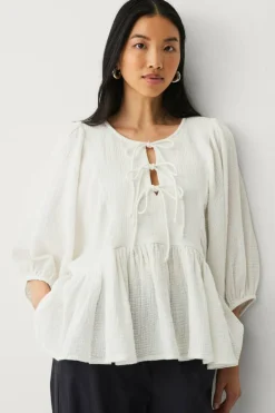 Ellos Collection Bluse i musselin