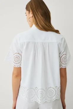 Ellos Collection Bluse med brodert hullmønster