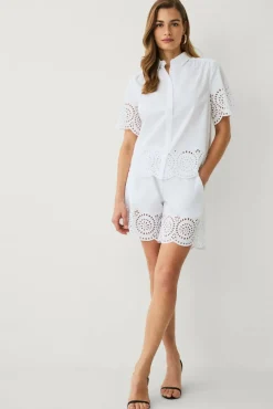Ellos Collection Bluse med brodert hullmønster