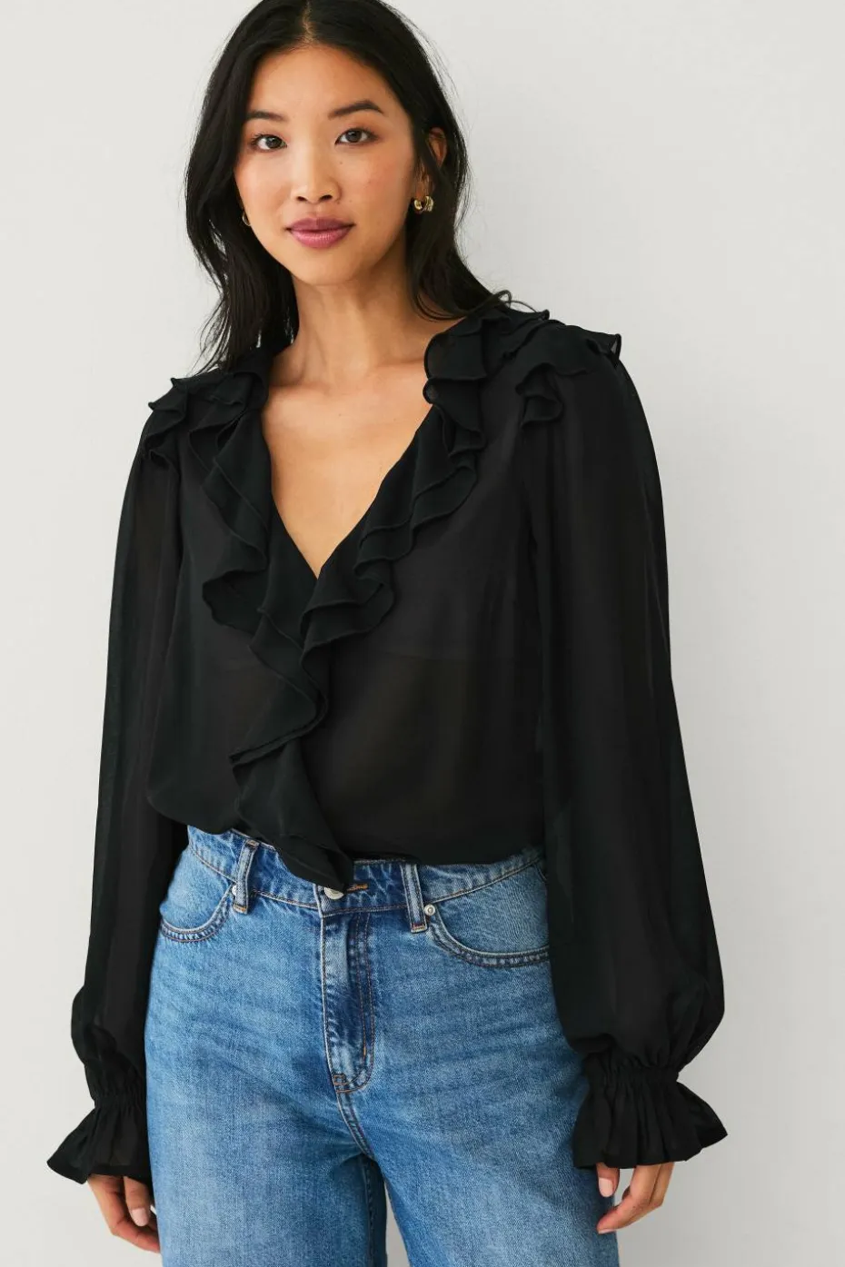 Ellos Collection Bluse med volanger