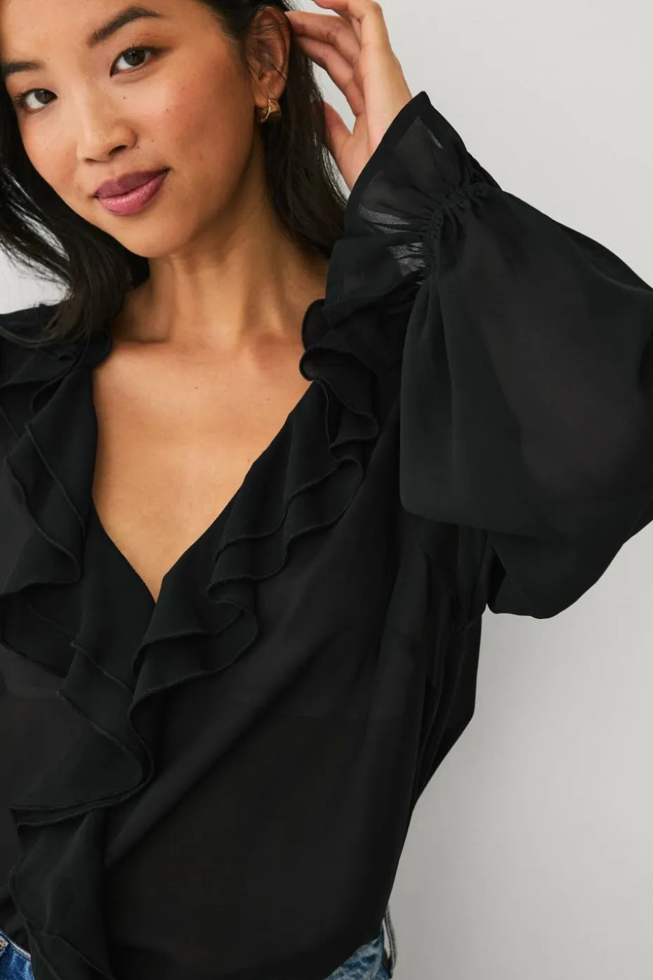 Ellos Collection Bluse med volanger