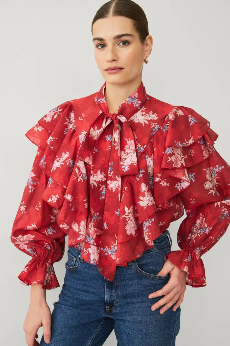 Ellos Collection Bluse med volanger