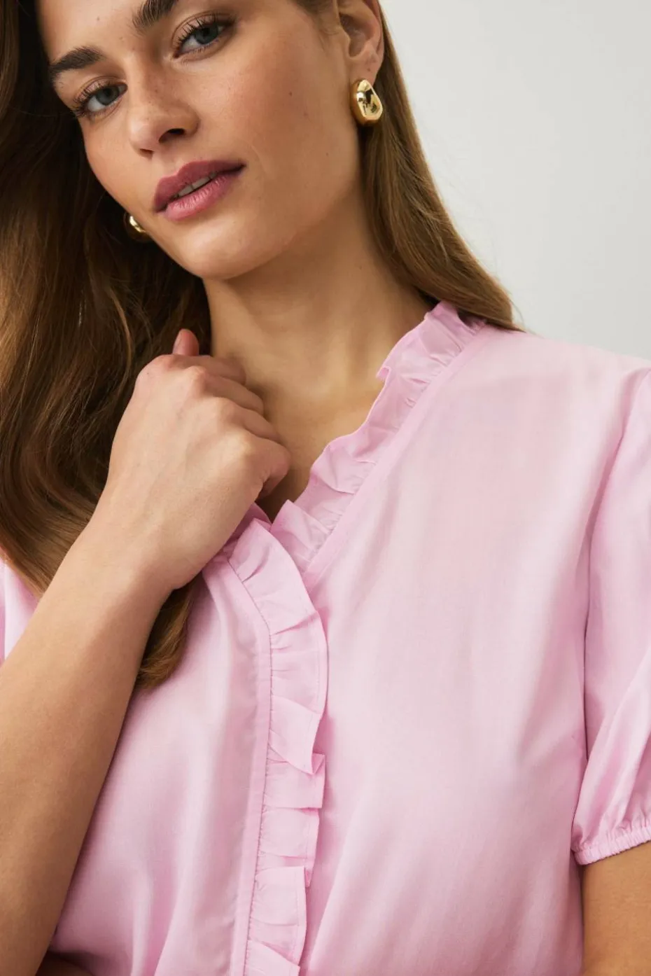 Ellos Collection Bluse med volang