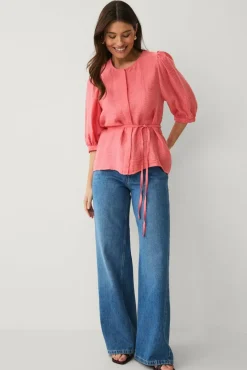 Ellos Collection Bluse med knytbar tråd