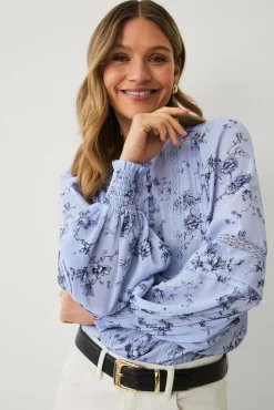 Ellos Collection Bluse med blondedetaljer