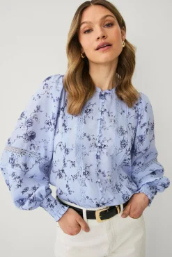 Ellos Collection Bluse med blondedetaljer