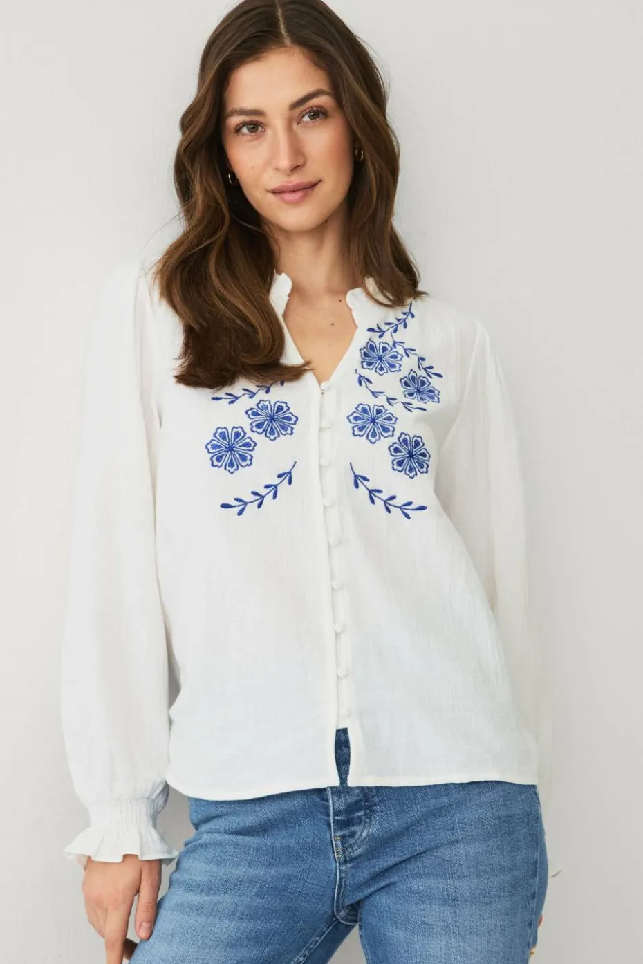 Ellos Collection Bluse med broderi