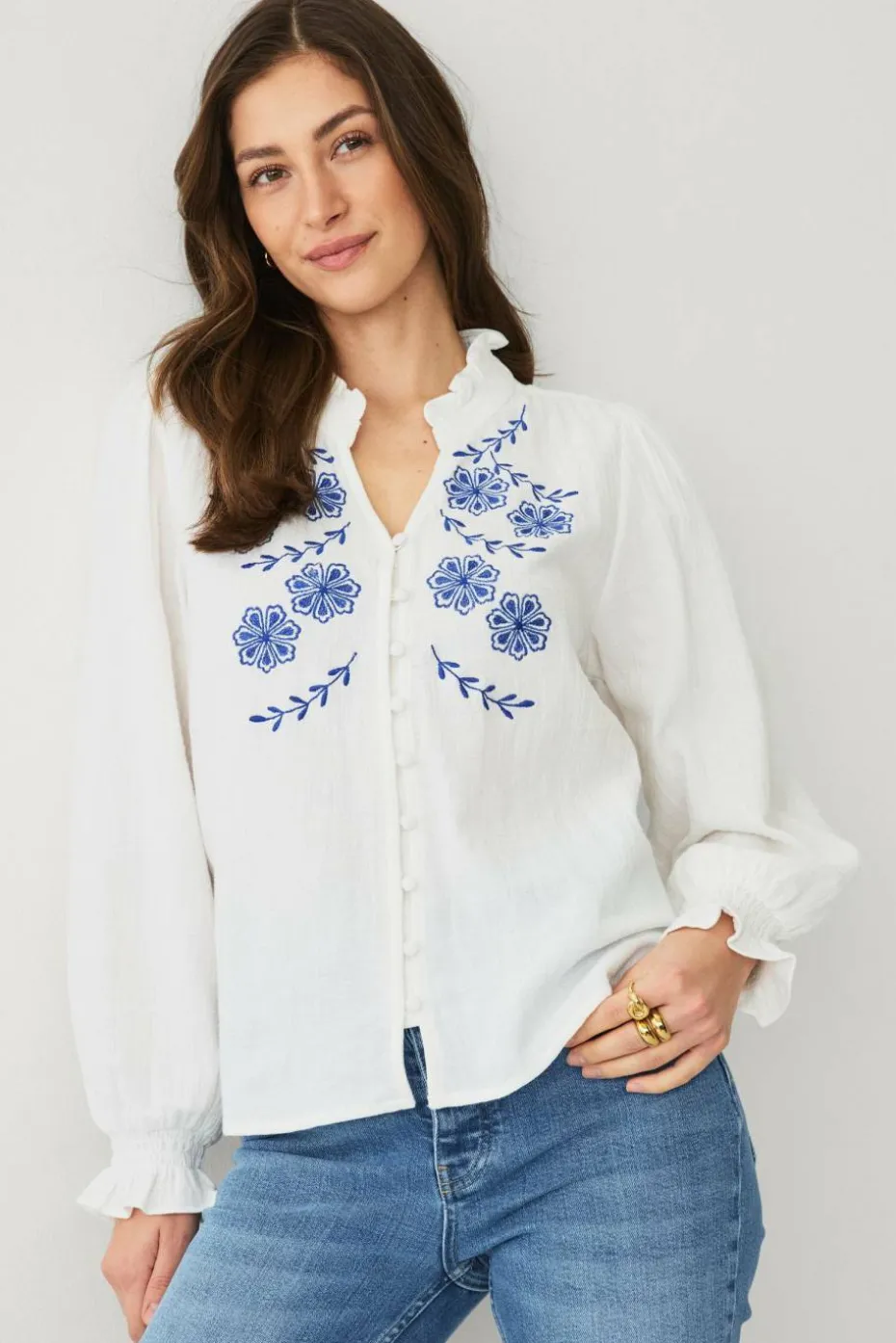 Ellos Collection Bluse med broderi