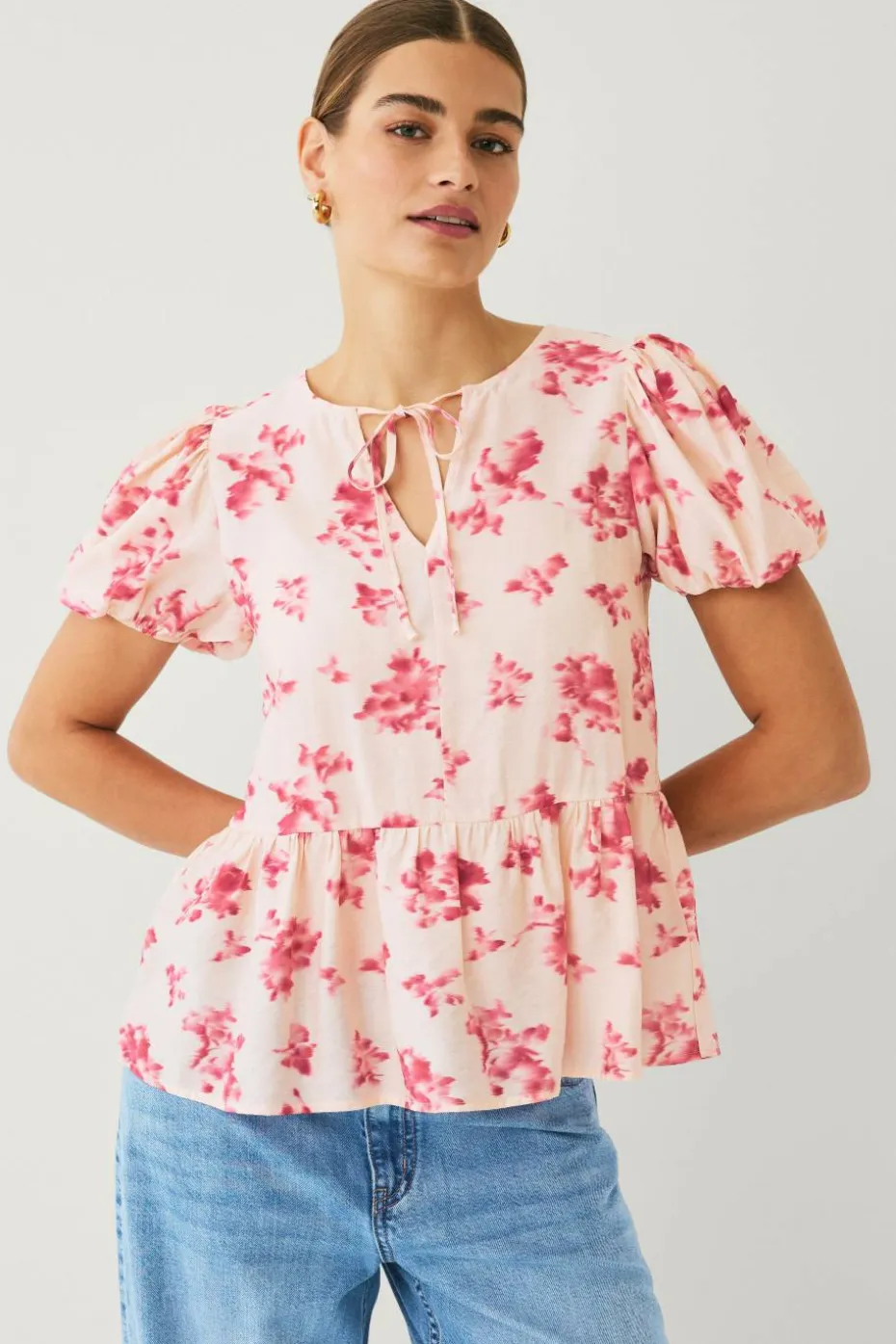 Ellos Collection Bluse med puffermer