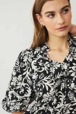 Ellos Collection Bluse med knytbar tråd