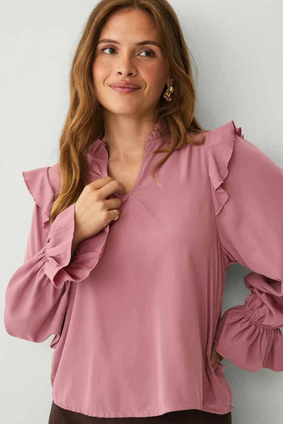 Ellos Collection Bluse med volanger