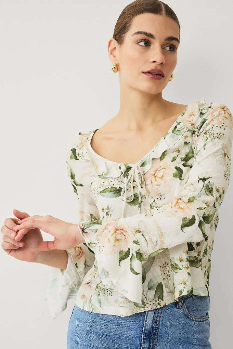 Ellos Collection Bluse med volanger