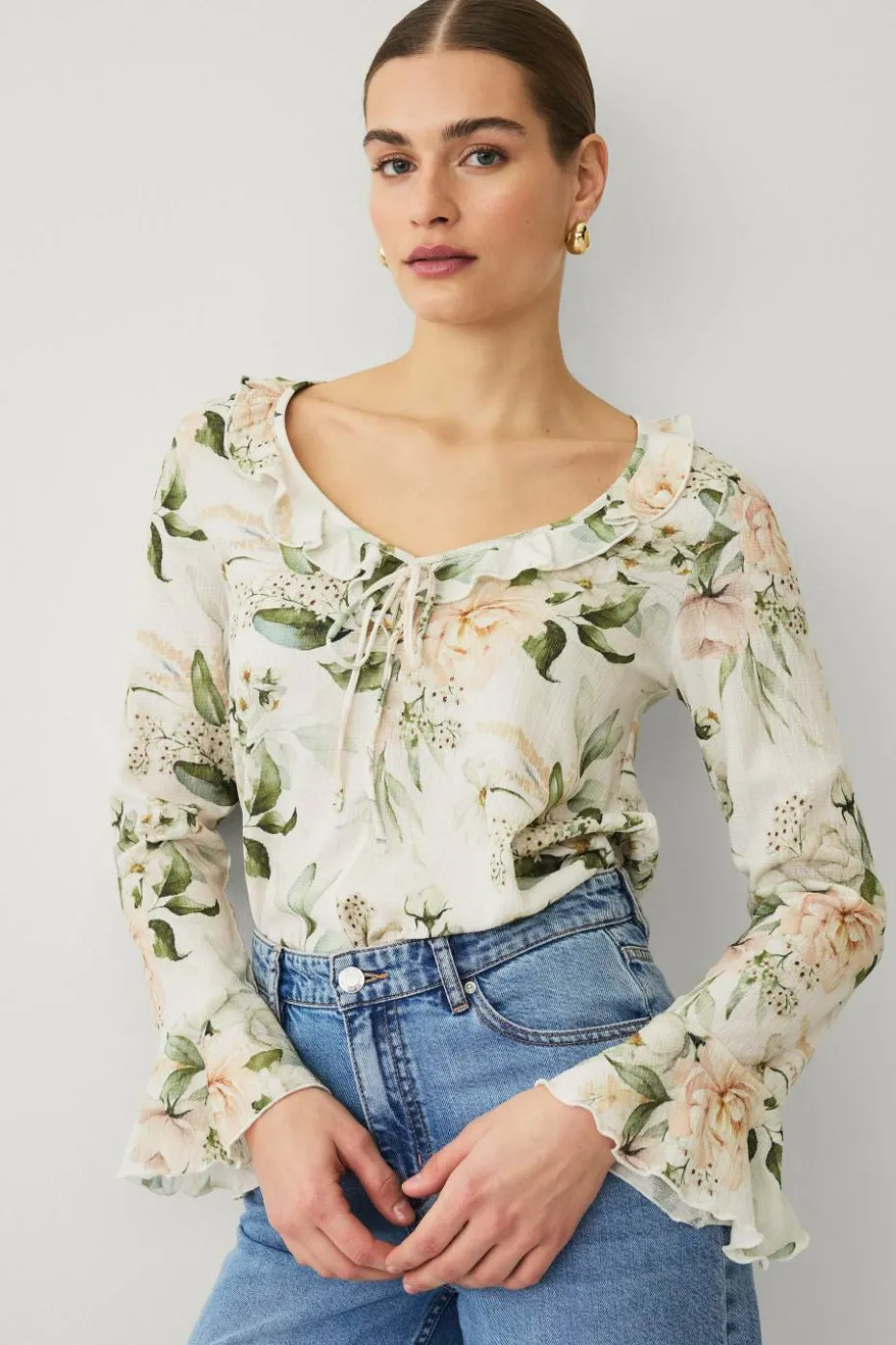 Ellos Collection Bluse med volanger