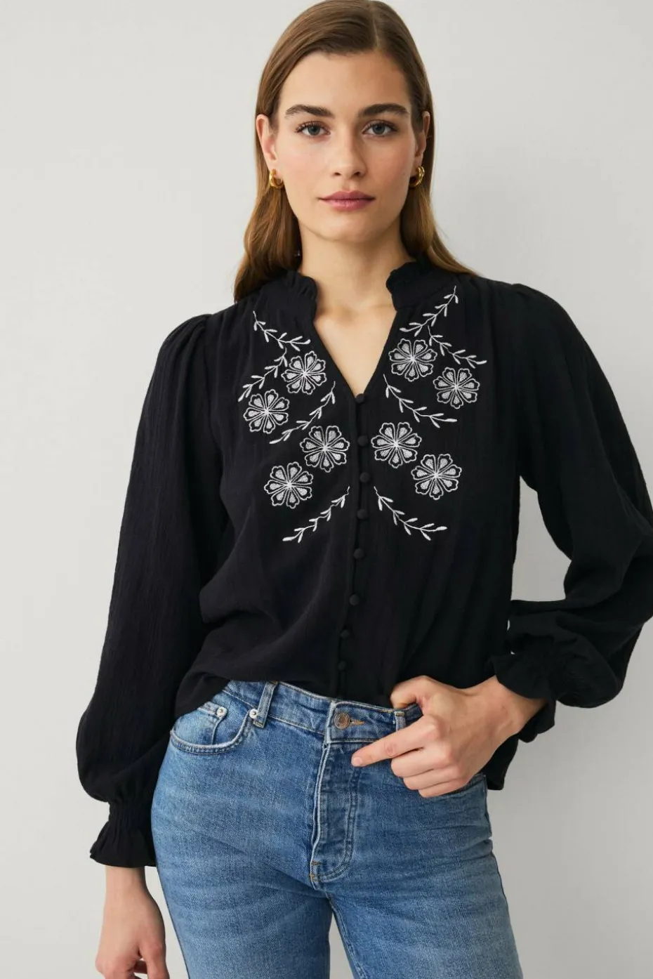 Ellos Collection Bluse med broderi