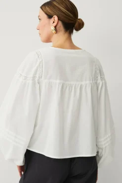 Ellos Collection Bluse med blondeinnsatser
