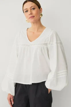 Ellos Collection Bluse med blondeinnsatser