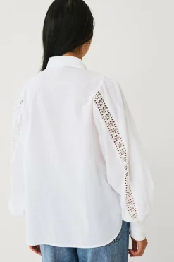 Ellos Collection Bluse med blondedetaljer