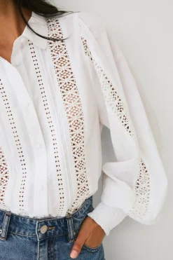 Ellos Collection Bluse med blondedetaljer