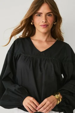 Ellos Collection Bluse med blondeinnsatser
