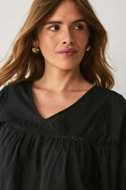 Ellos Collection Bluse med blondeinnsatser