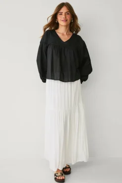 Ellos Collection Bluse med blondeinnsatser