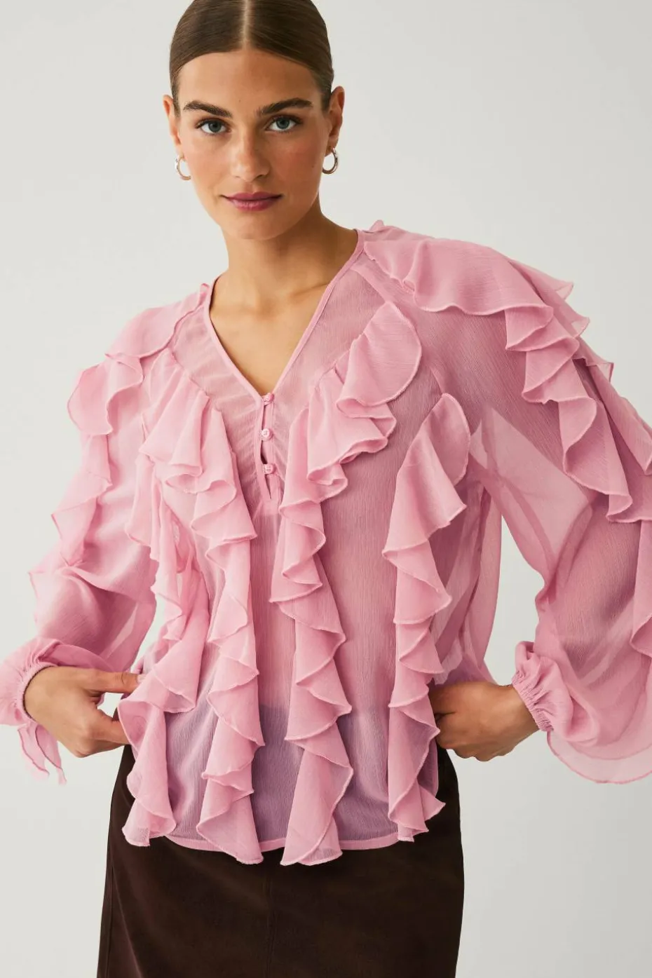 Ellos Collection Bluse med volanger