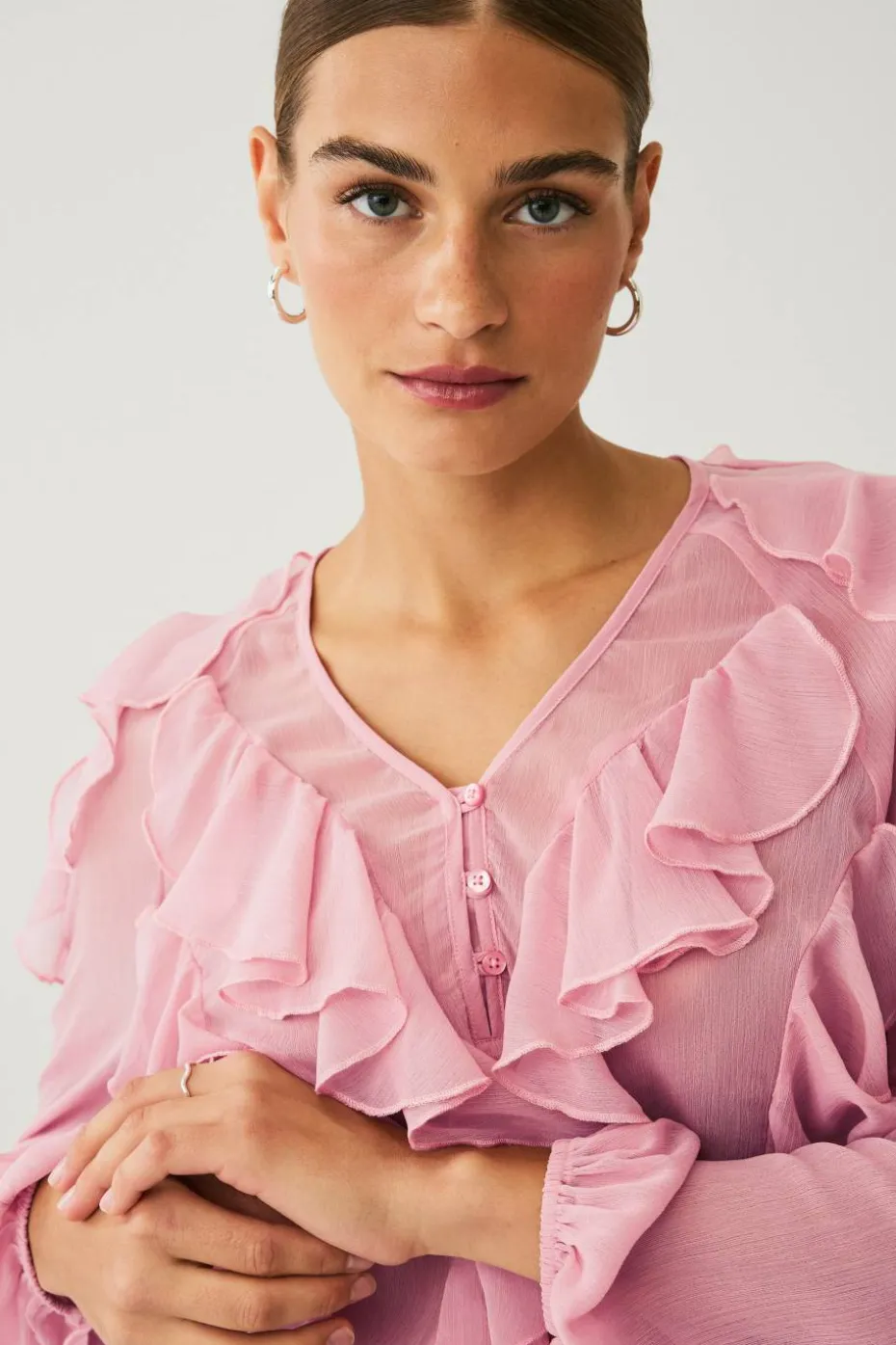 Ellos Collection Bluse med volanger