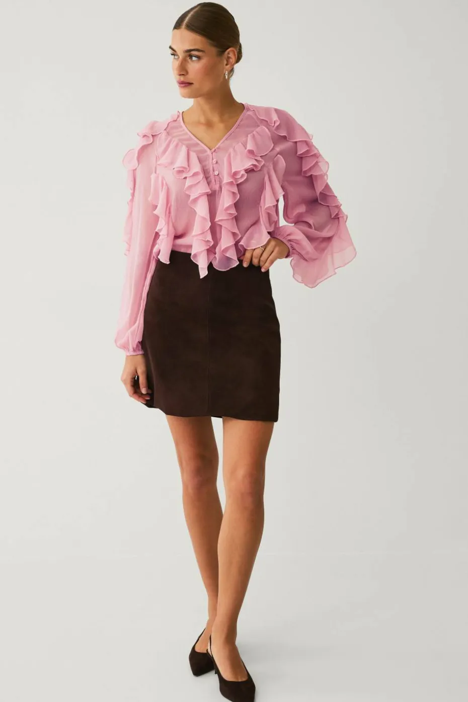 Ellos Collection Bluse med volanger