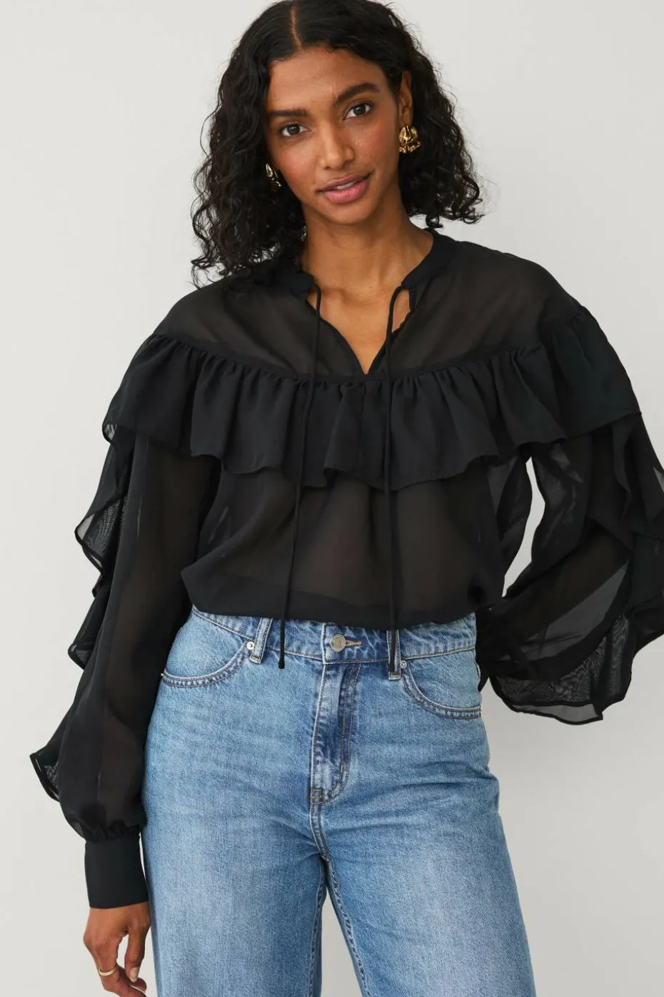 Ellos Collection Bluse med volanger