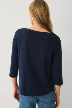 Ellos Collection Bomullstopp med båthals og 3/4-ermer