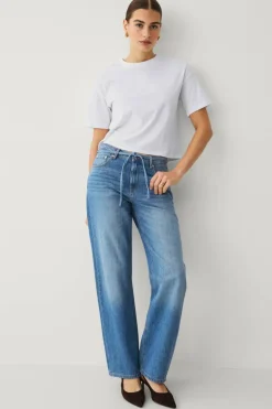 Ellos Collection Brede jeans med knytbart belte