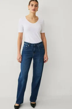 Ellos Collection Brede jeans med knytbart belte