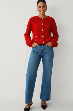 Ellos Collection Cardigan med gullknapper