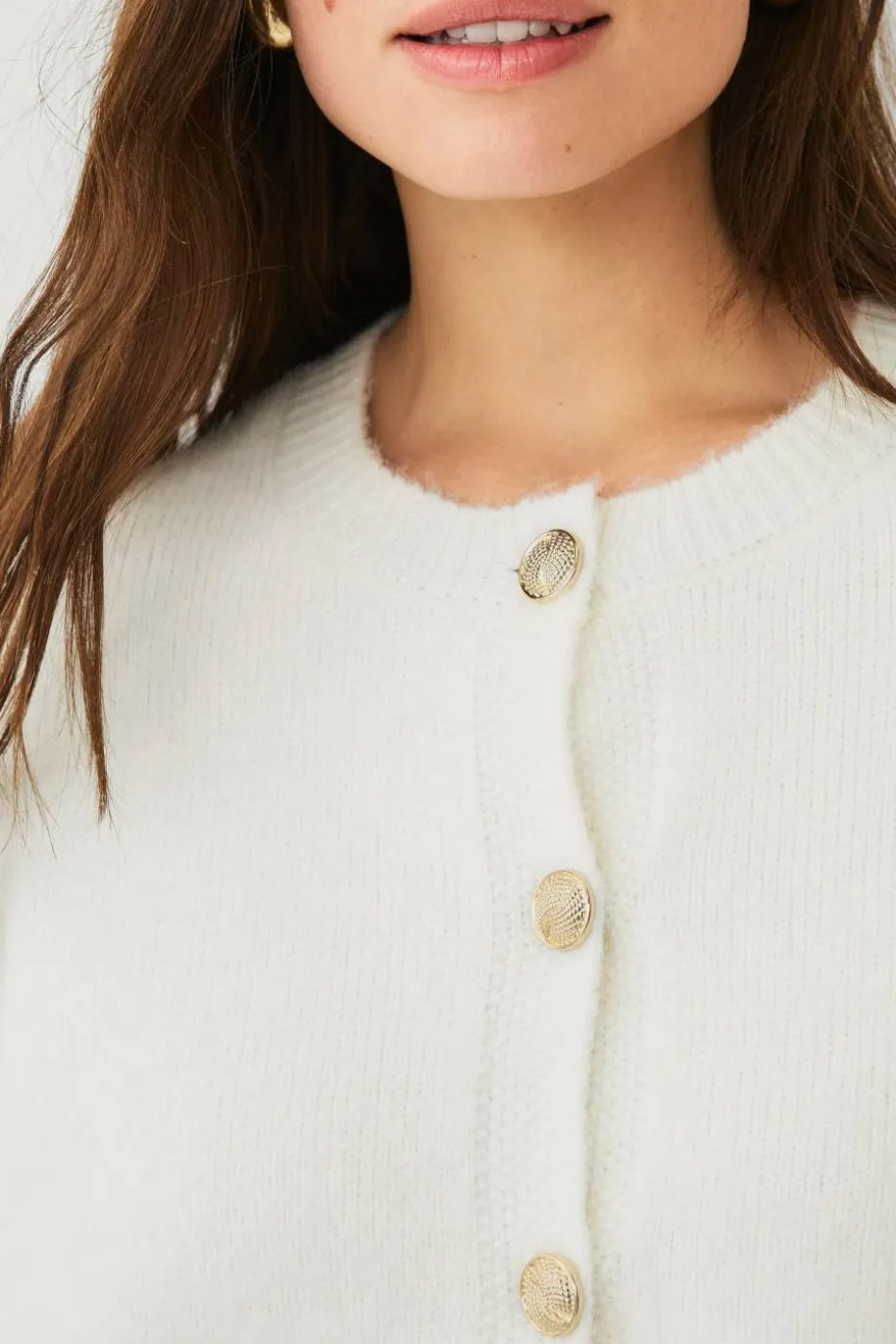Ellos Collection Cardigan med gullknapper