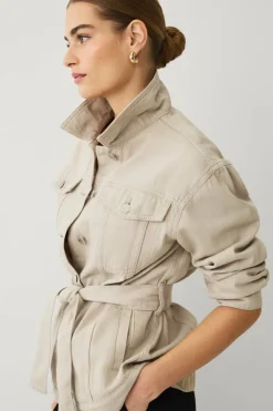 Ellos Collection Denim jakke med knytbart belte