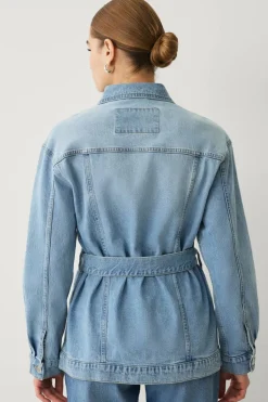 Ellos Collection Denim jakke med knytbart belte